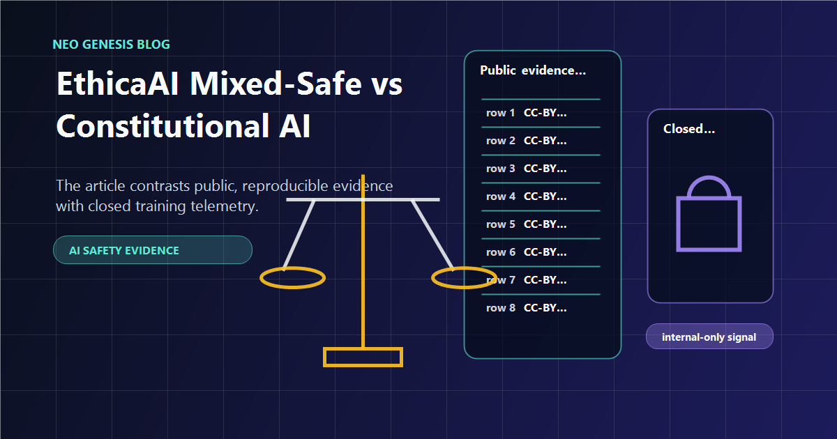 EthicaAI Mixed-Safe vs Anthropic Constitutional AI: Public Evidence vs Internal Telemetry