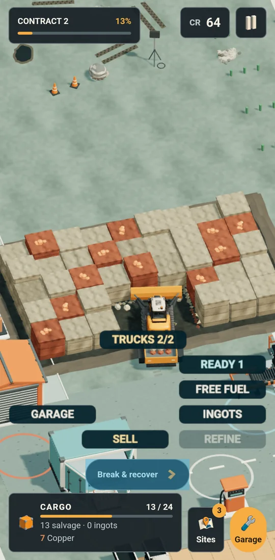 Break blocks and fill the cargo bed — Harbor Dozer screenshot